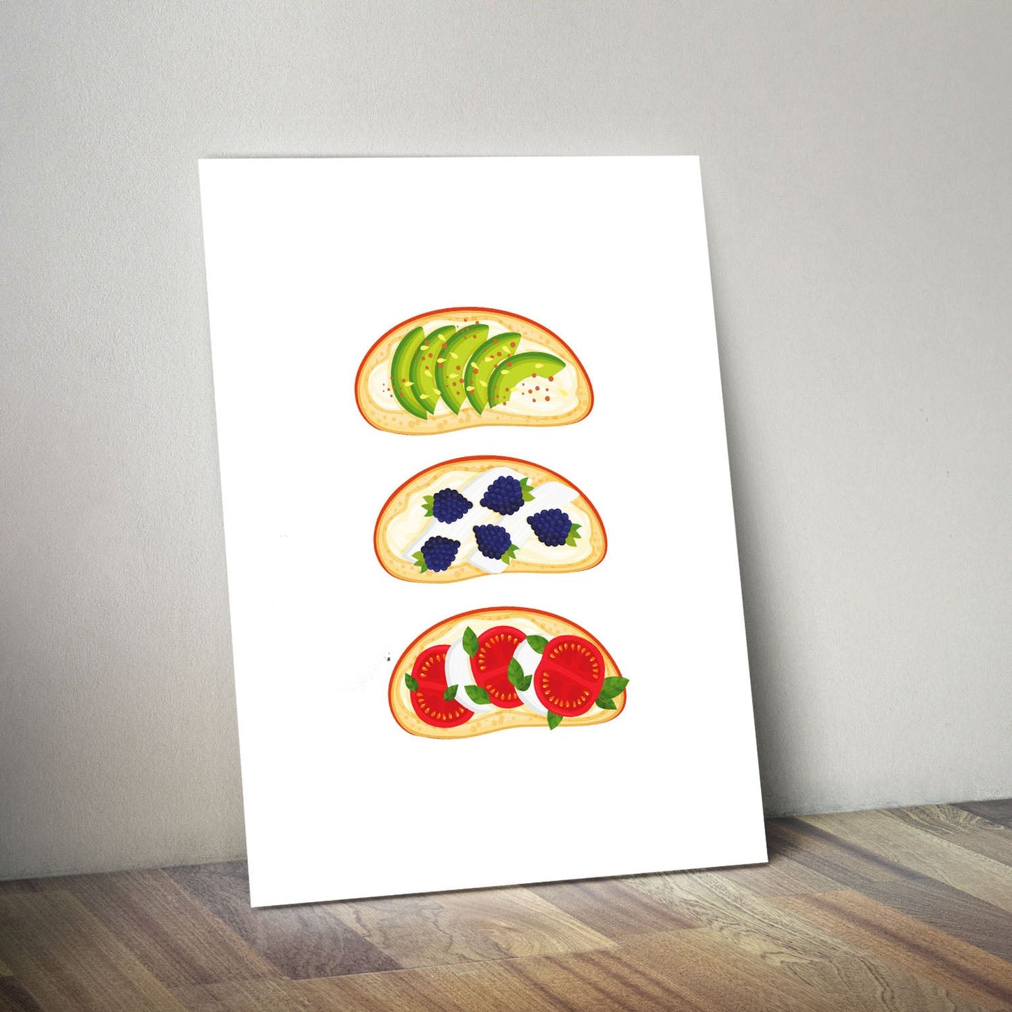 Wes Co Gallery Metal Poster Gourmet Toast Trio 11" x 14" Home Goods - Coffee White border only Metal Art Print