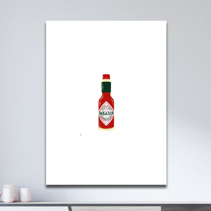 Wes Co Gallery Metal Poster Classic Tabasco Sauce 11" x 17" Home Goods - Coffee White border only Metal Art Print