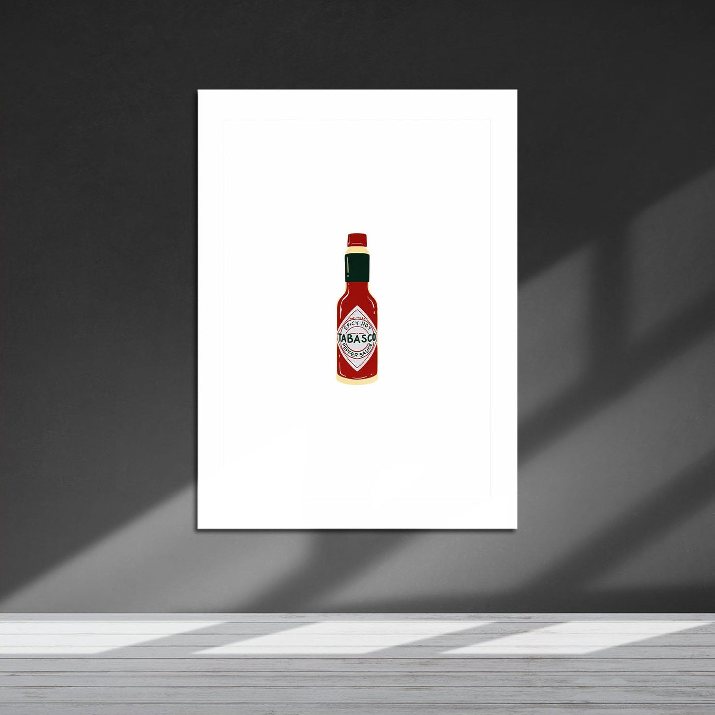 Wes Co Gallery Metal Poster Classic Tabasco Sauce 16" x 24" Home Goods - Coffee White border only Metal Art Print