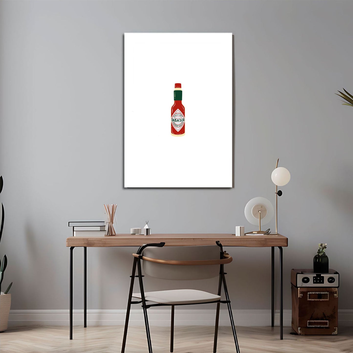 Wes Co Gallery Metal Poster Classic Tabasco Sauce 24" x 36" Home Goods - Coffee White border only Metal Art Print