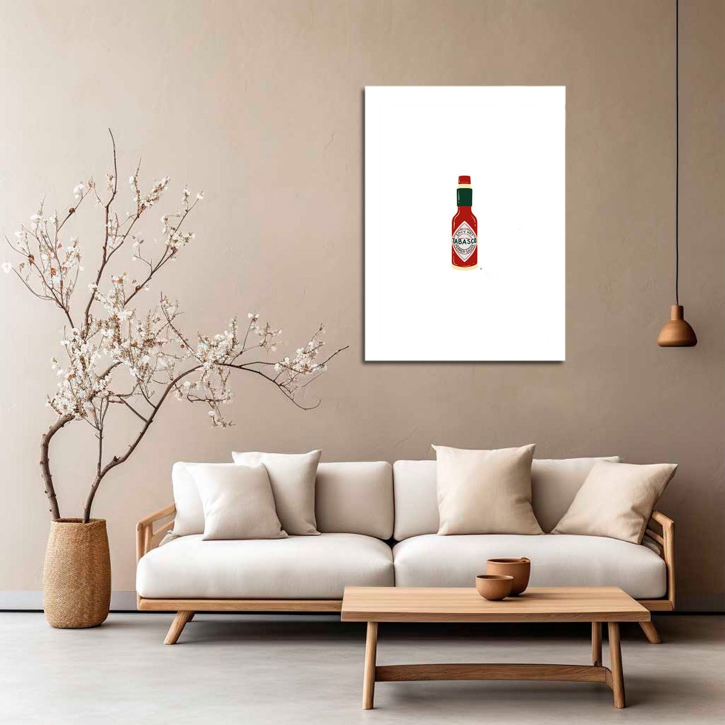 Wes Co Gallery Metal Poster Classic Tabasco Sauce 5" x 7" Home Goods - Coffee White border only Metal Art Print