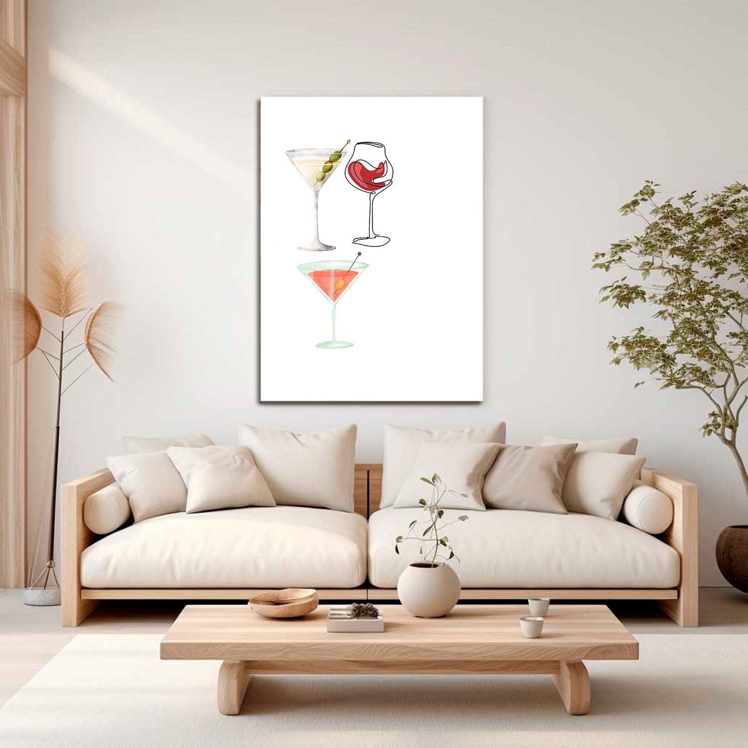 Wes Co Gallery Metal Poster Martini Elegance 16" x 24" Home Goods - Coffee White border only Metal Art Print