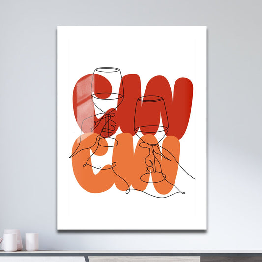 Wes Co Gallery Metal Poster Abstract Cheers 11" x 17" Home Goods - Coffee White border only Metal Art Print