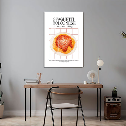 Wes Co Gallery Metal Poster Homemade Spaghetti Bolognese 24" x 36" Home Goods - Coffee White border only Metal Art Print