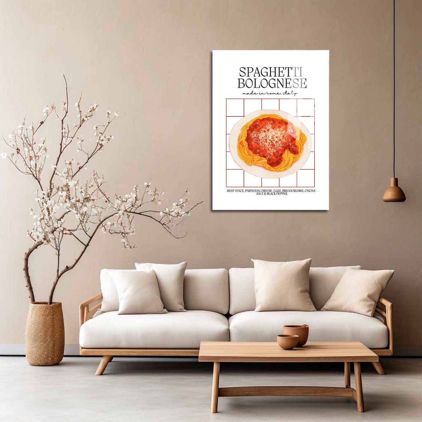 Wes Co Gallery Metal Poster Homemade Spaghetti Bolognese 5" x 7" Home Goods - Coffee White border only Metal Art Print