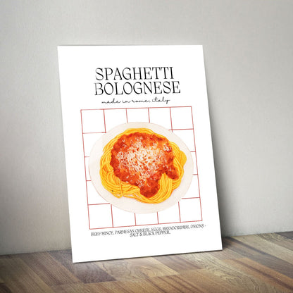 Wes Co Gallery Metal Poster Homemade Spaghetti Bolognese 11" x 14" Home Goods - Coffee White border only Metal Art Print