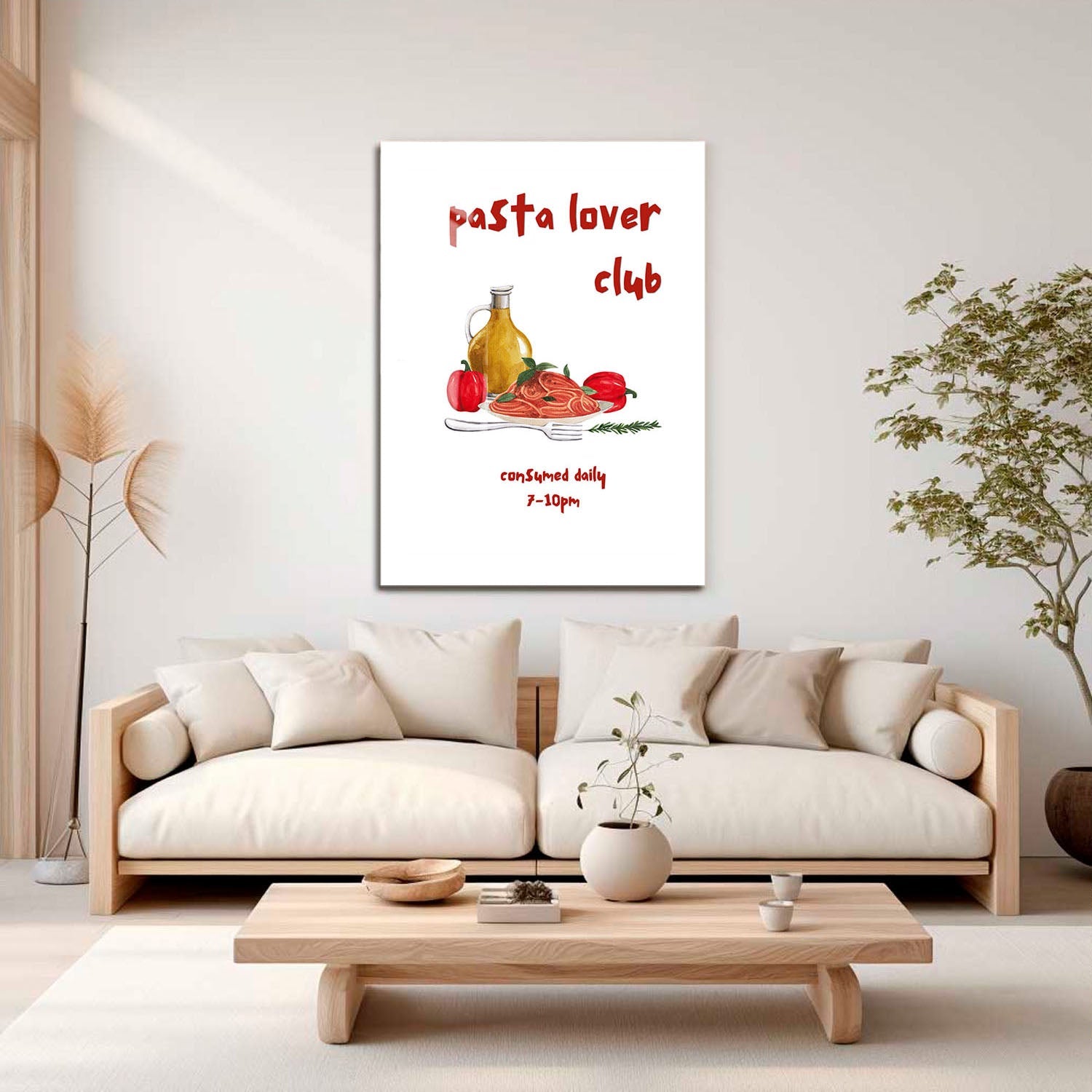 Wes Co Gallery Metal Poster Pasta Lover's Club 16" x 24" Home Goods - Coffee White border only Metal Art Print