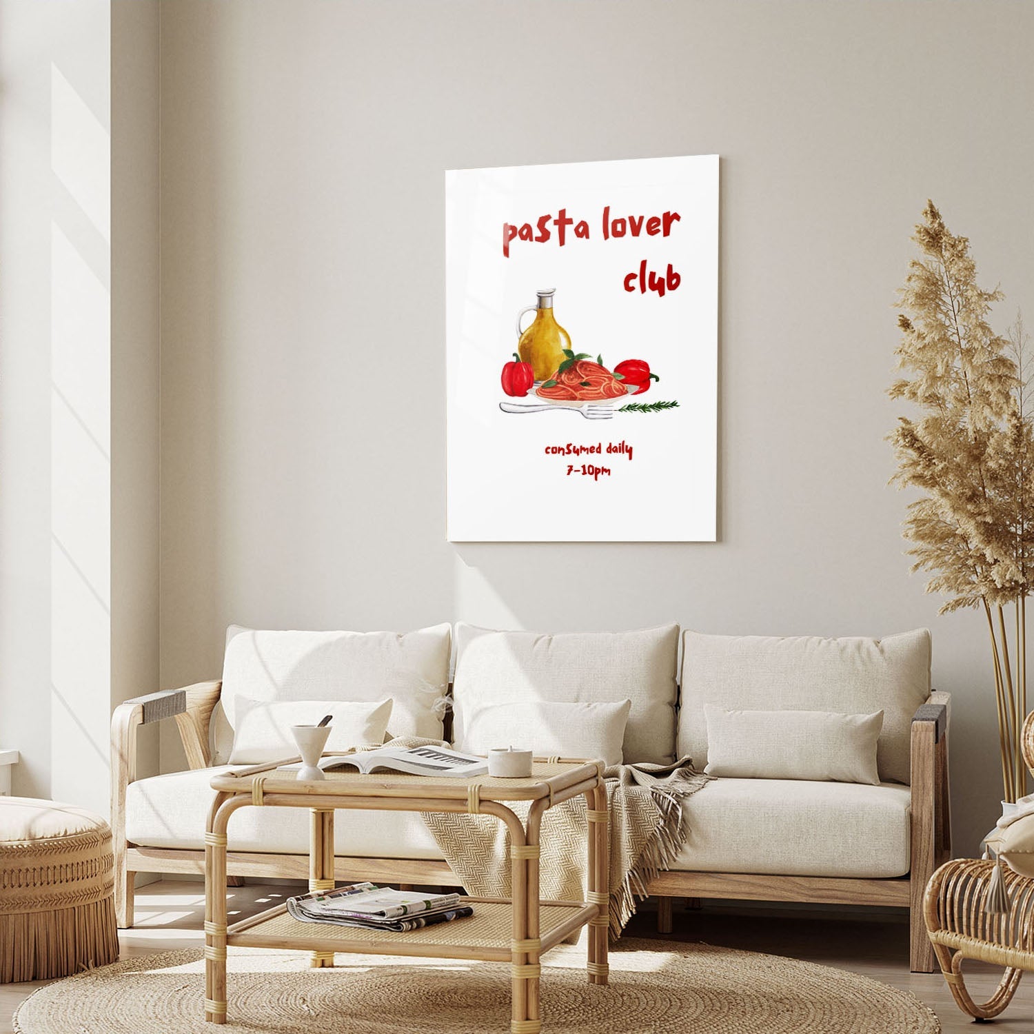 Wes Co Gallery Metal Poster Pasta Lover's Club 5" x 7" Home Goods - Coffee White border only Metal Art Print