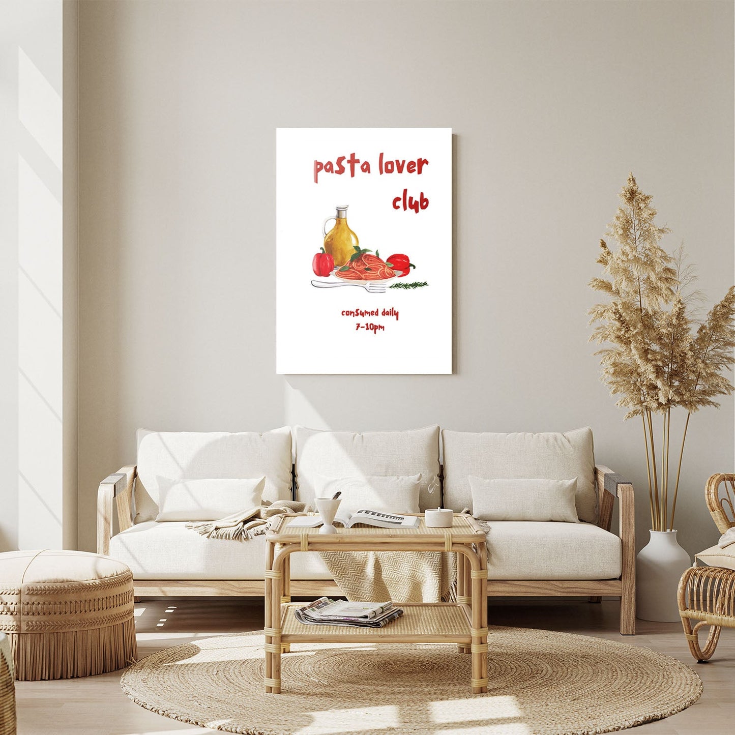 Wes Co Gallery Metal Poster Pasta Lover's Club 11" x 14" Home Goods - Coffee White border only Metal Art Print