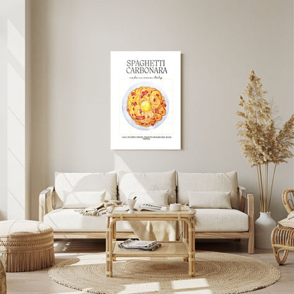 Wes Co Gallery Metal Poster Spaghetti Carbonara Delight 11" x 14" Home Goods - Coffee White border only Metal Art Print