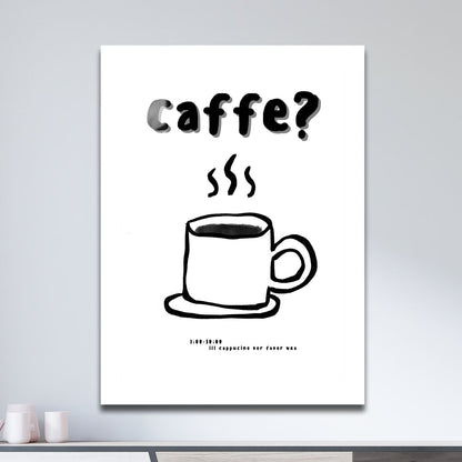 Wes Co Gallery Metal Poster Morning Coffee Call 11" x 17" Home Goods - Coffee White border only Metal Art Print