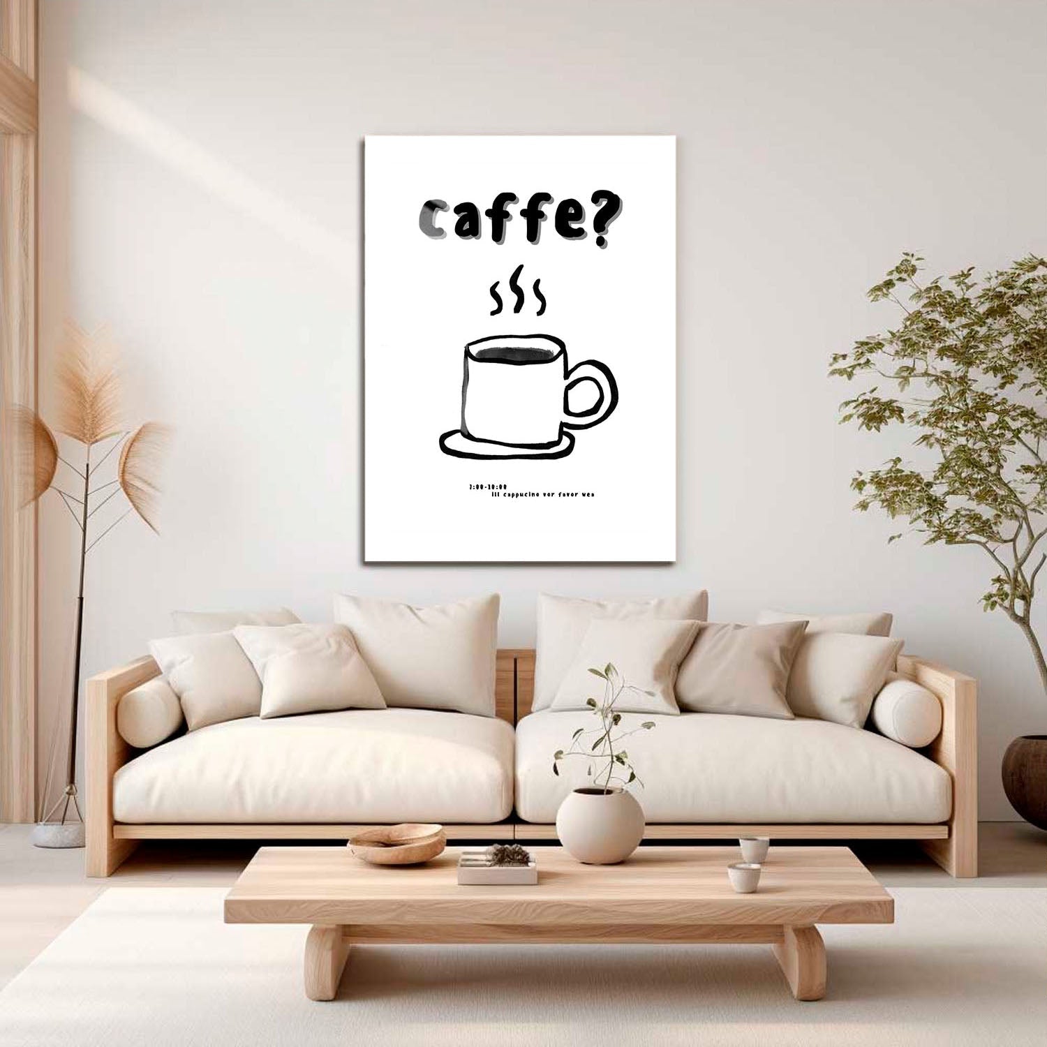 Wes Co Gallery Metal Poster Morning Coffee Call 16" x 24" Home Goods - Coffee White border only Metal Art Print