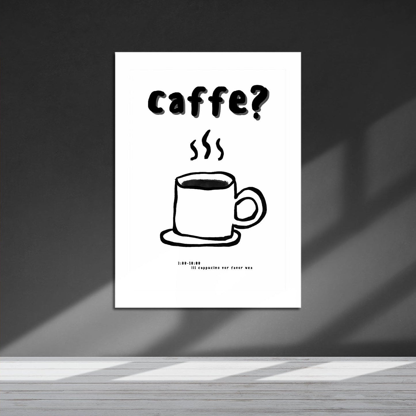 Wes Co Gallery Metal Poster Morning Coffee Call 16" x 24" Home Goods - Coffee White border only Metal Art Print