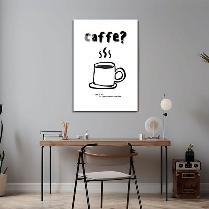 Wes Co Gallery Metal Poster Morning Coffee Call 24" x 36" Home Goods - Coffee White border only Metal Art Print