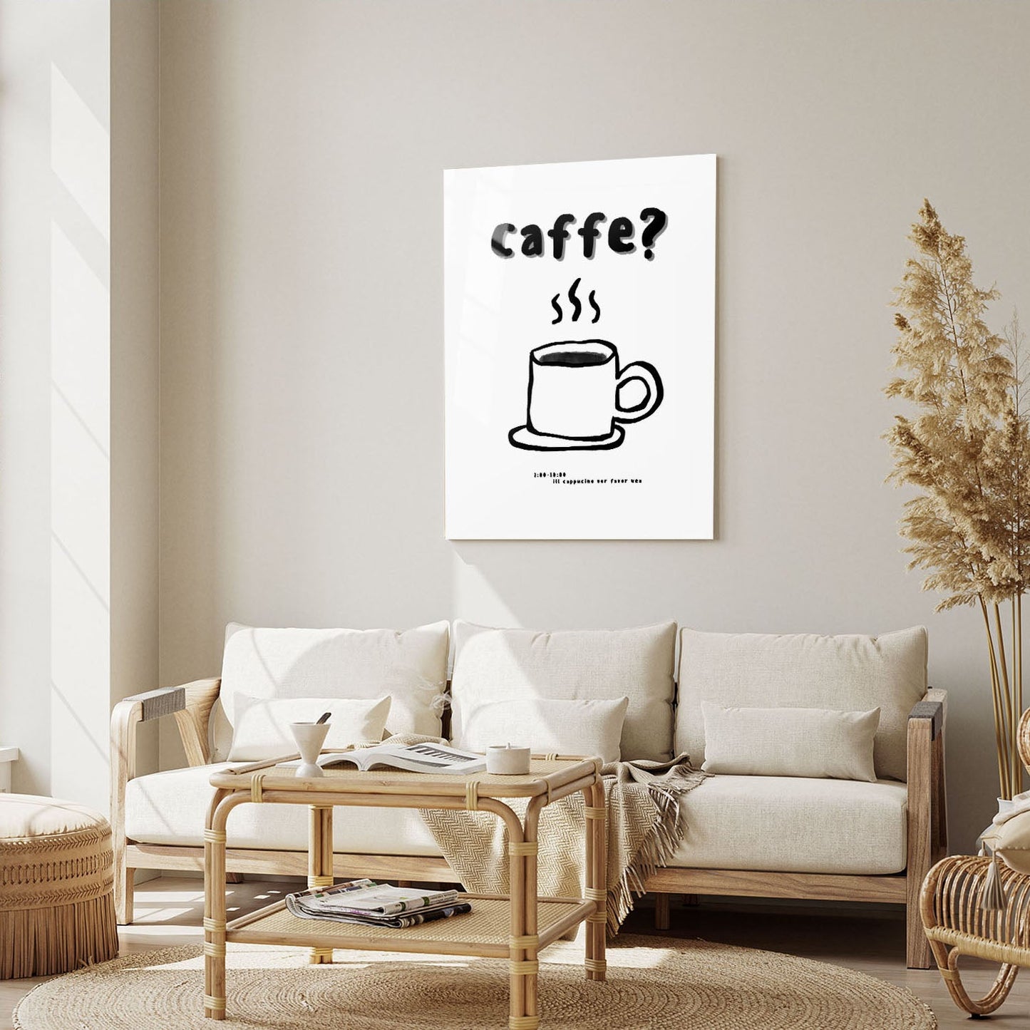 Wes Co Gallery Metal Poster Morning Coffee Call 5" x 7" Home Goods - Coffee White border only Metal Art Print