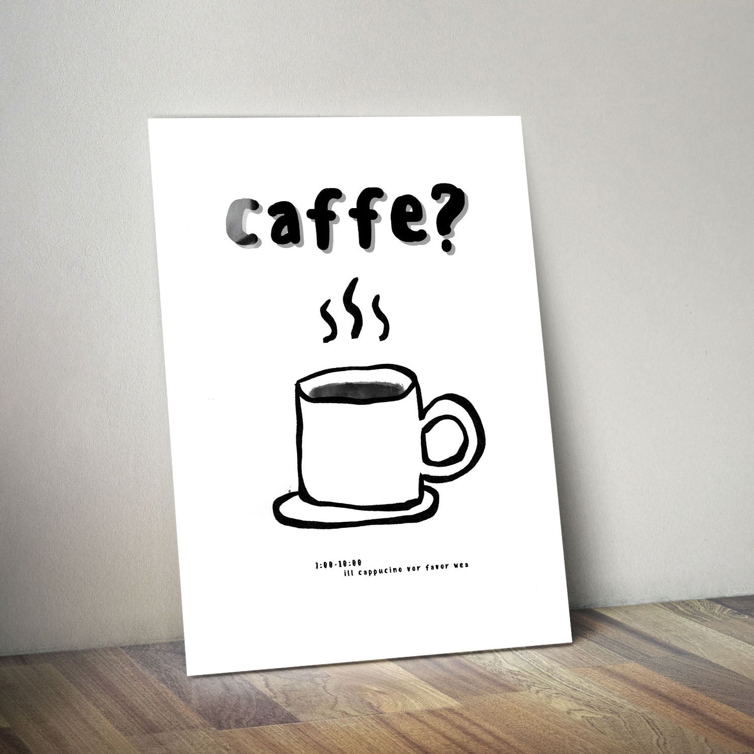 Wes Co Gallery Metal Poster Morning Coffee Call 11" x 14" Home Goods - Coffee White border only Metal Art Print