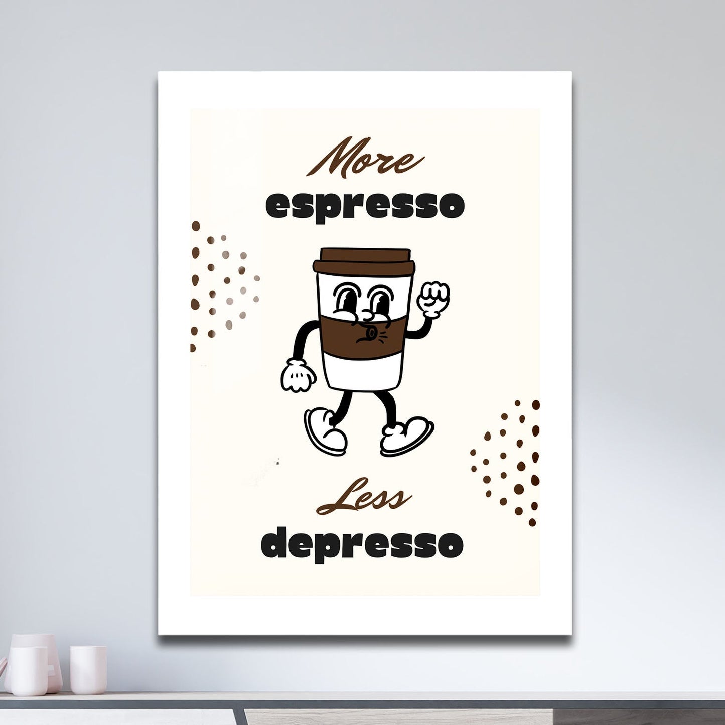 Wes Co Gallery Metal Poster Espresso Energy 11" x 17" Home Goods - Coffee White border only Metal Art Print