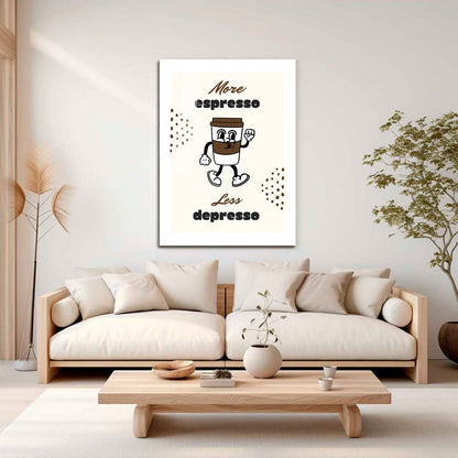 Wes Co Gallery Metal Poster Espresso Energy 16" x 24" Home Goods - Coffee White border only Metal Art Print