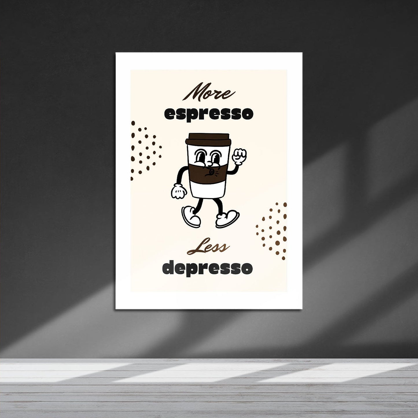 Wes Co Gallery Metal Poster Espresso Energy 16" x 24" Home Goods - Coffee White border only Metal Art Print