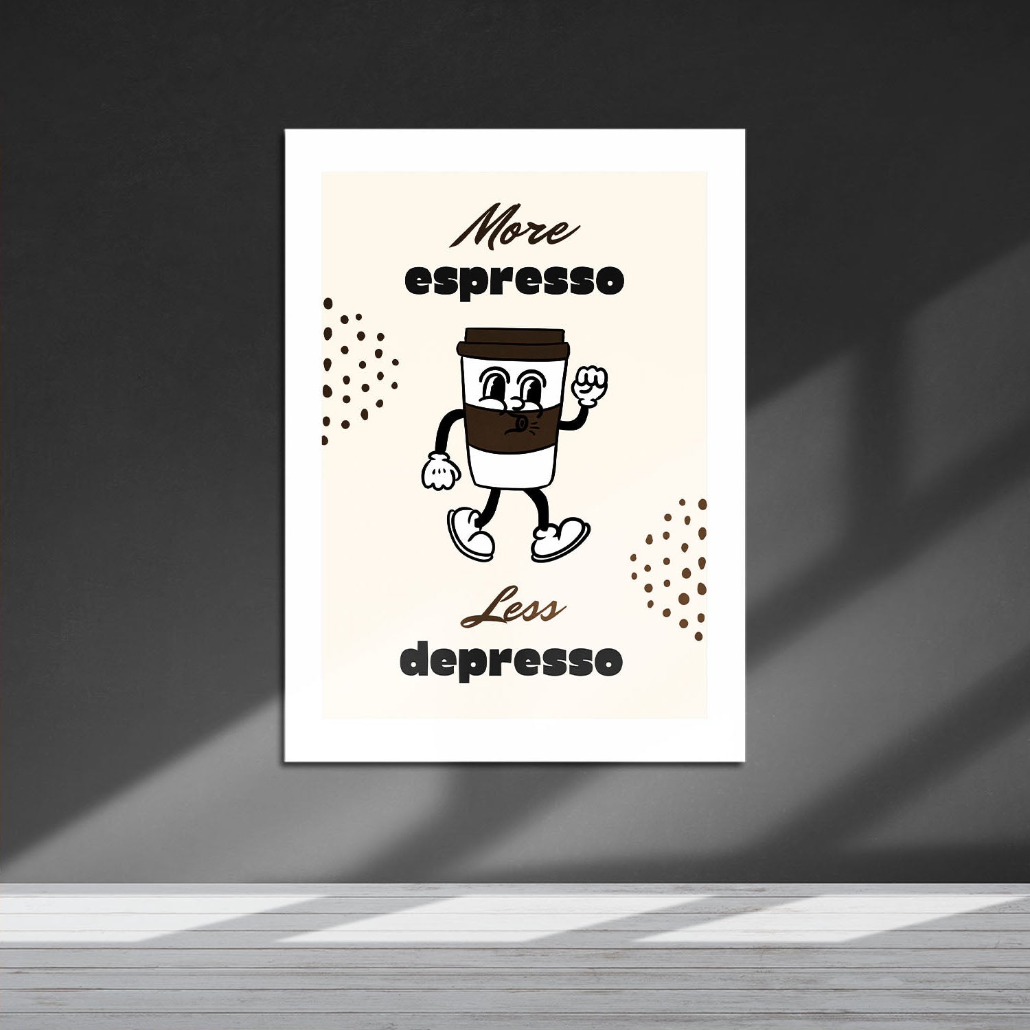 Wes Co Gallery Metal Poster Espresso Energy 16" x 24" Home Goods - Coffee White border only Metal Art Print