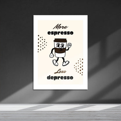 Wes Co Gallery Metal Poster Espresso Energy 16" x 24" Home Goods - Coffee White border only Metal Art Print