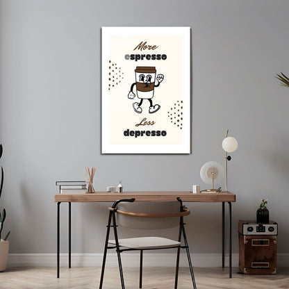 Wes Co Gallery Metal Poster Espresso Energy 24" x 36" Home Goods - Coffee White border only Metal Art Print