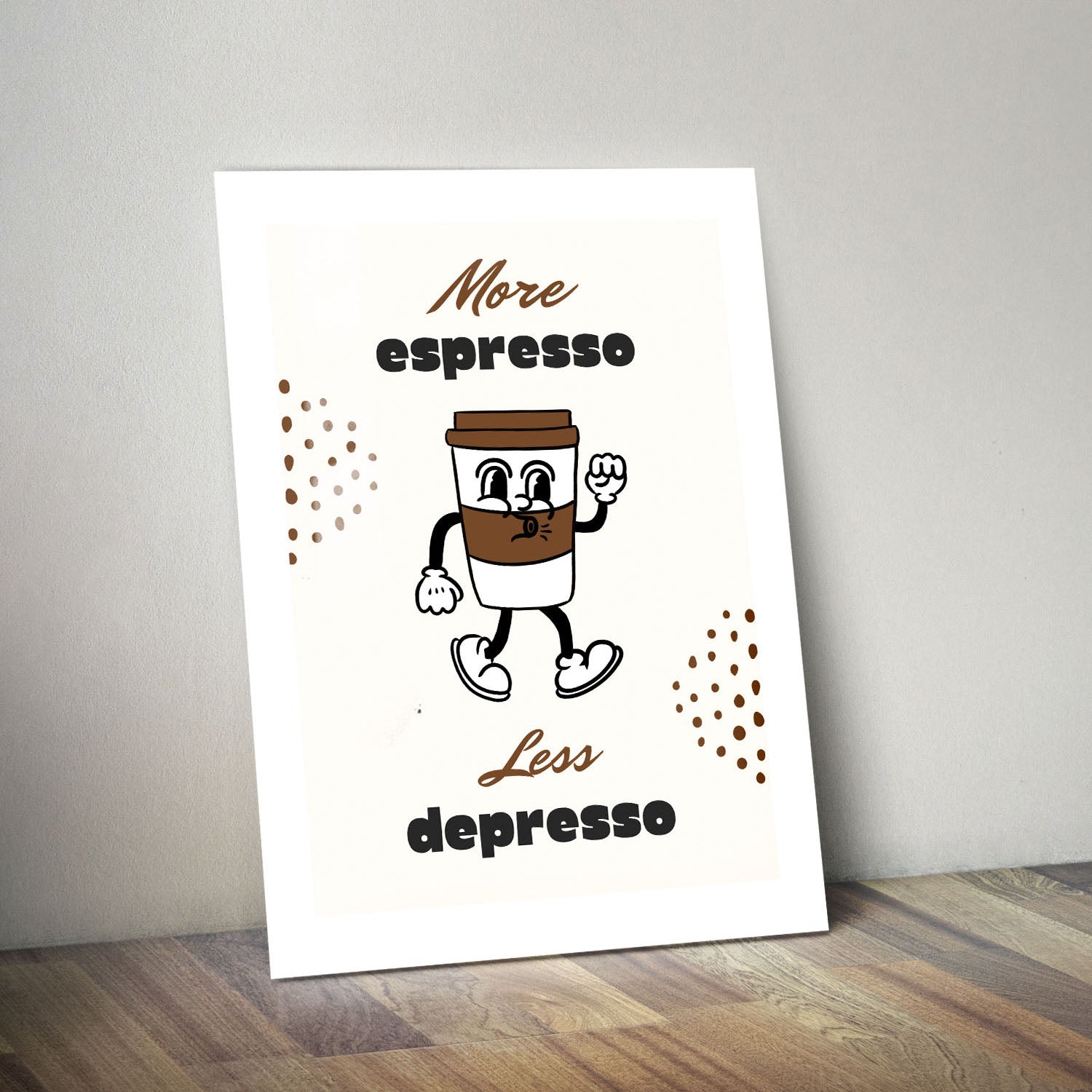 Wes Co Gallery Metal Poster Espresso Energy 11" x 14" Home Goods - Coffee White border only Metal Art Print