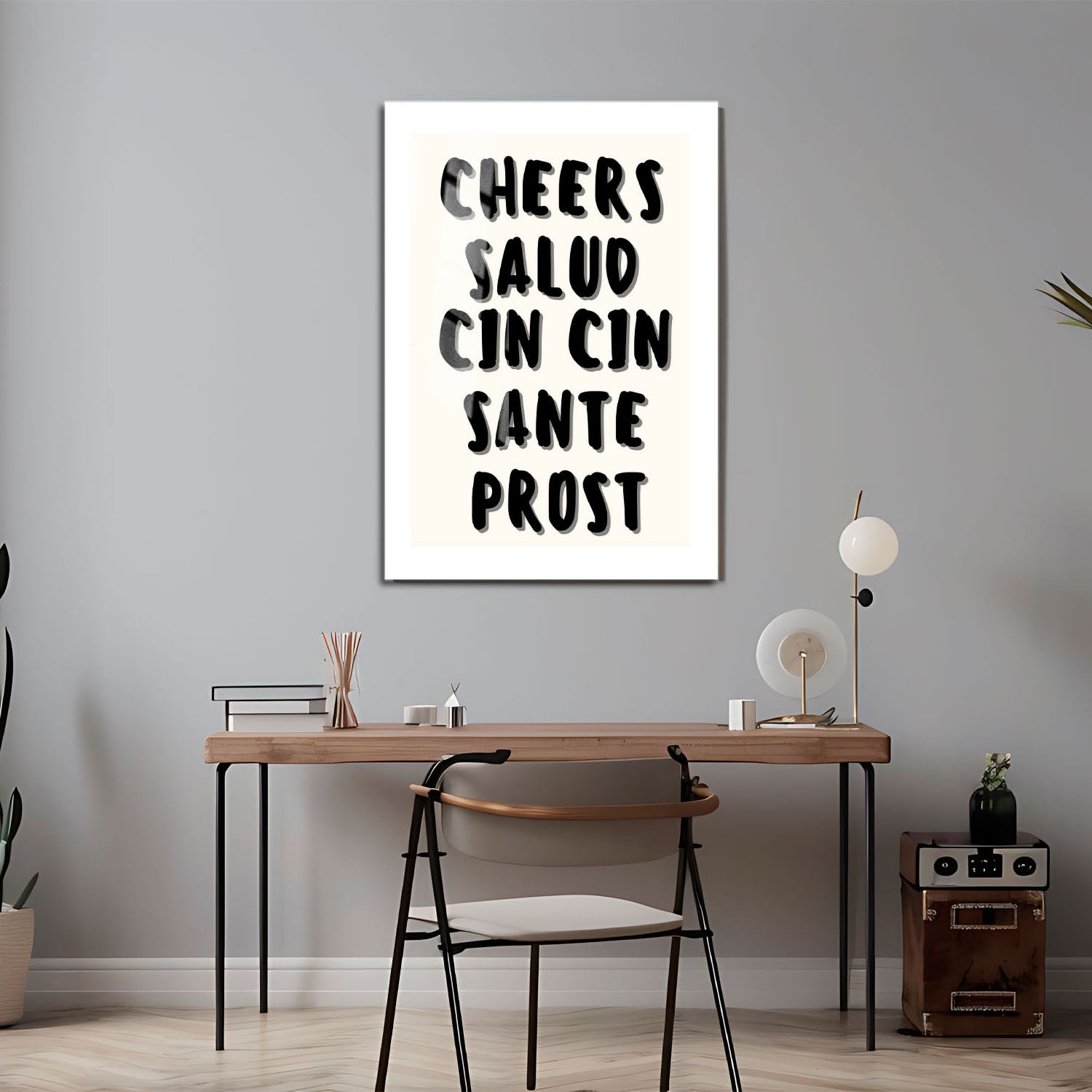 Wes Co Gallery Metal Poster Global Cheers 24" x 36" Home Goods - Coffee White border only Metal Art Print