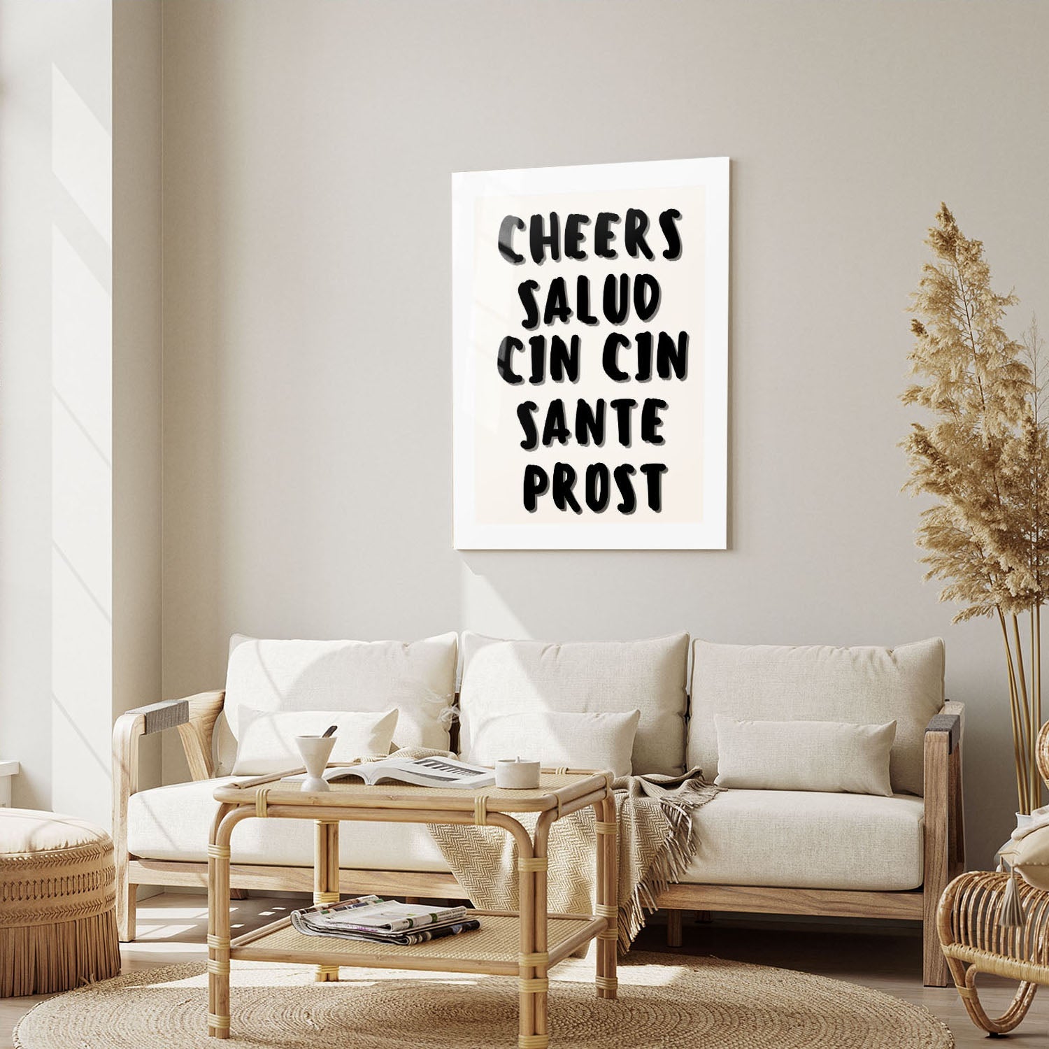 Wes Co Gallery Metal Poster Global Cheers 5" x 7" Home Goods - Coffee White border only Metal Art Print