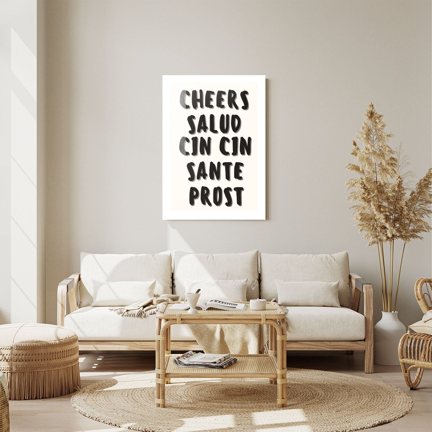 Wes Co Gallery Metal Poster Global Cheers 11" x 14" Home Goods - Coffee White border only Metal Art Print