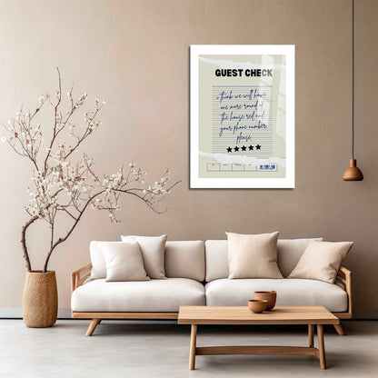 Wes Co Gallery Metal Poster Guest Check - Another Round 5" x 7" Home Goods - Coffee White border only Metal Art Print