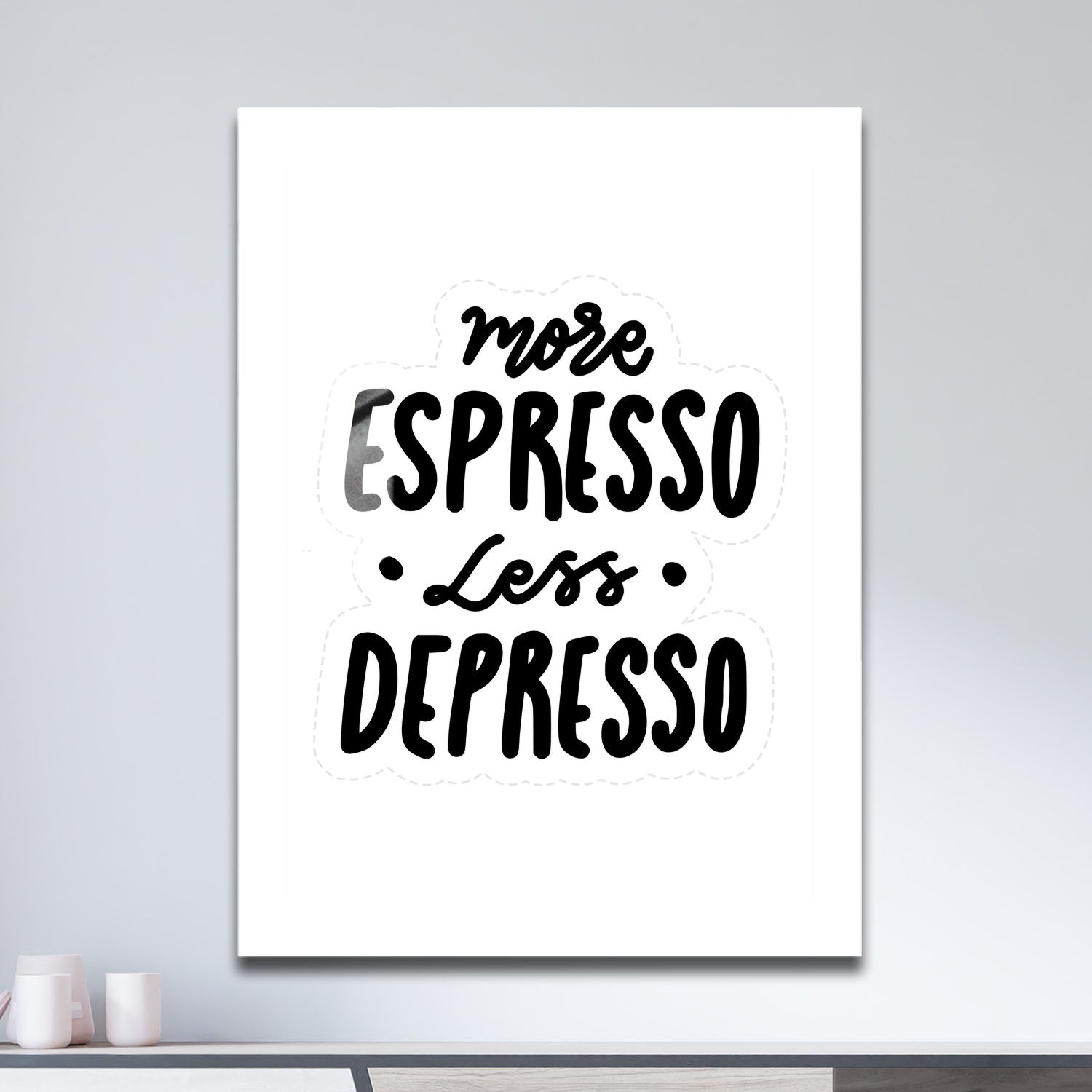 Wes Co Gallery Metal Poster Espresso Quote 11" x 17" Home Goods - Coffee White border only Metal Art Print