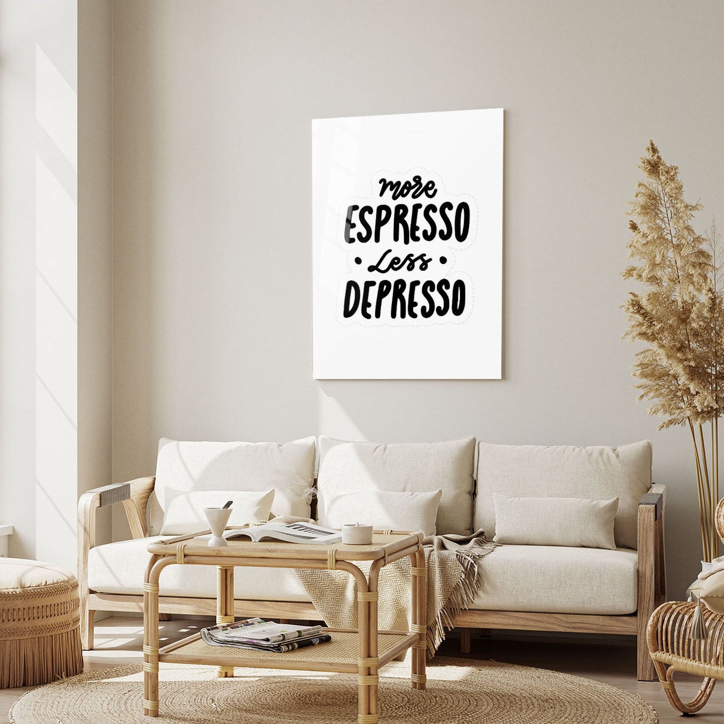 Wes Co Gallery Metal Poster Espresso Quote 5" x 7" Home Goods - Coffee White border only Metal Art Print