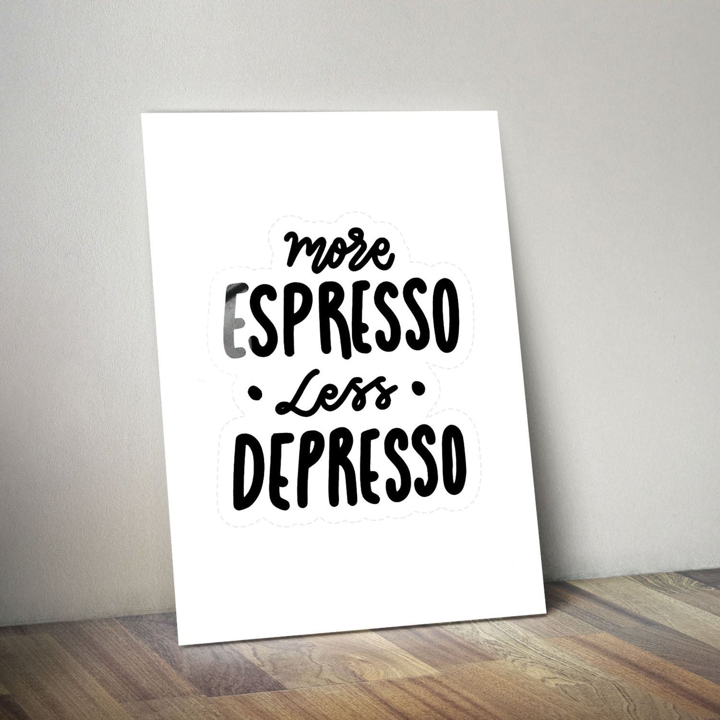 Wes Co Gallery Metal Poster Espresso Quote 11" x 14" Home Goods - Coffee White border only Metal Art Print