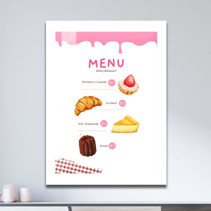 Wes Co Gallery Metal Poster Bakery Menu Sweet Treats 11" x 17" Home Goods - Coffee White border only Metal Art Print