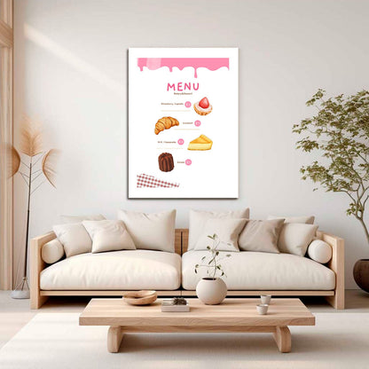 Wes Co Gallery Metal Poster Bakery Menu Sweet Treats 16" x 24" Home Goods - Coffee White border only Metal Art Print