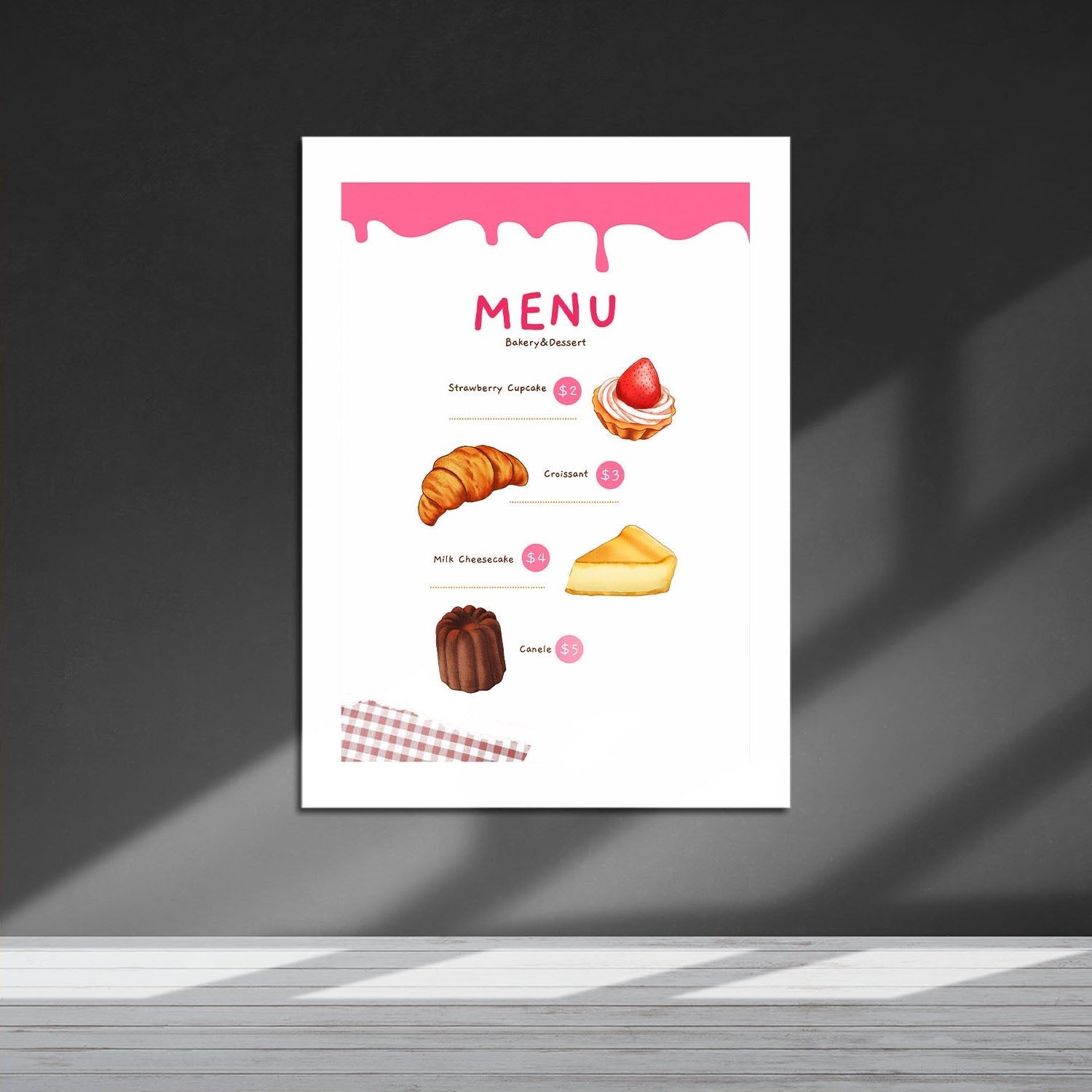 Wes Co Gallery Metal Poster Bakery Menu Sweet Treats 16" x 24" Home Goods - Coffee White border only Metal Art Print