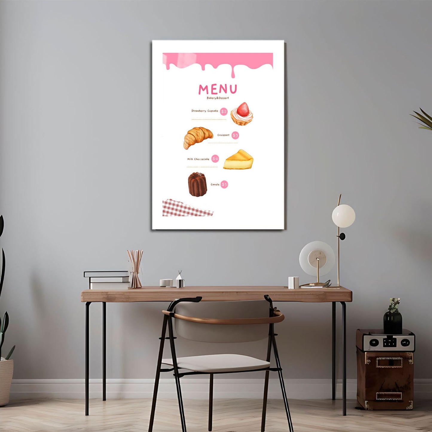 Wes Co Gallery Metal Poster Bakery Menu Sweet Treats 24" x 36" Home Goods - Coffee White border only Metal Art Print