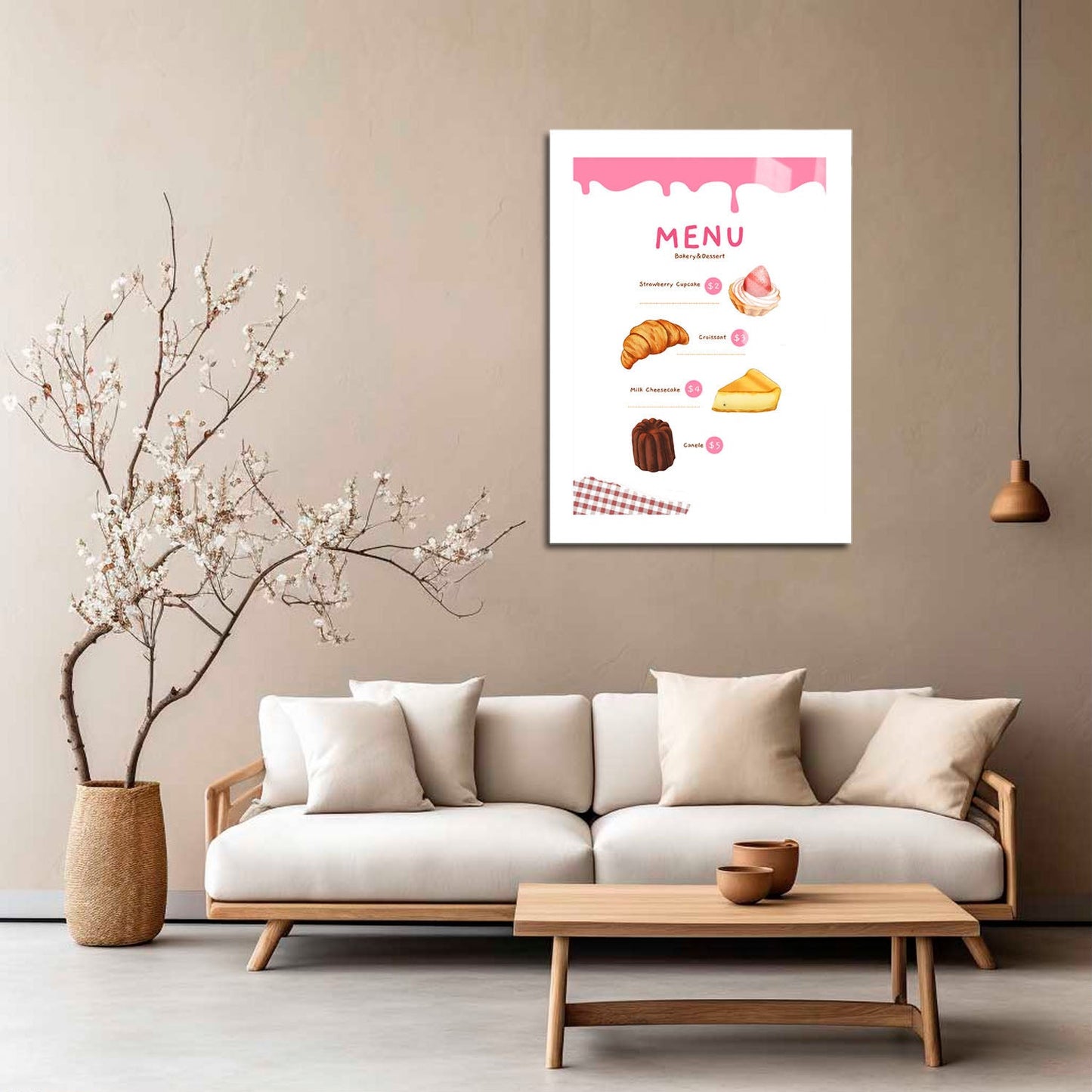 Wes Co Gallery Metal Poster Bakery Menu Sweet Treats 5" x 7" Home Goods - Coffee White border only Metal Art Print