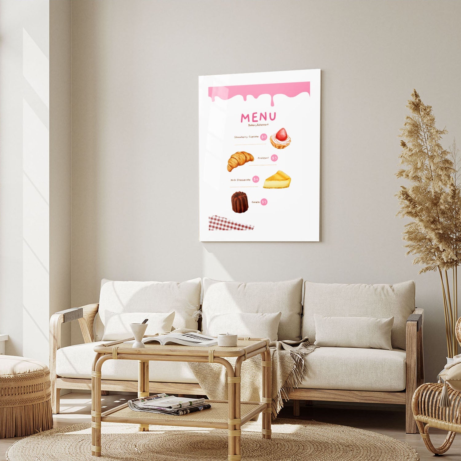 Wes Co Gallery Metal Poster Bakery Menu Sweet Treats 5" x 7" Home Goods - Coffee White border only Metal Art Print