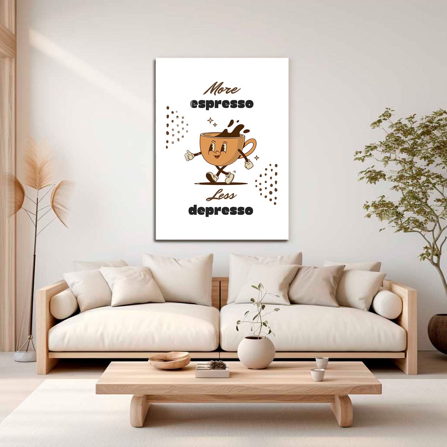 Wes Co Gallery Metal Poster Energetic Espresso Motivational Coffee 16" x 24" Home Goods - Coffee White border only Metal Art Print