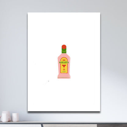 Wes Co Gallery Metal Poster Margarita Bliss Minimalist Beverage Poster 11" x 17" Home Goods - Coffee White border only Metal Art Print