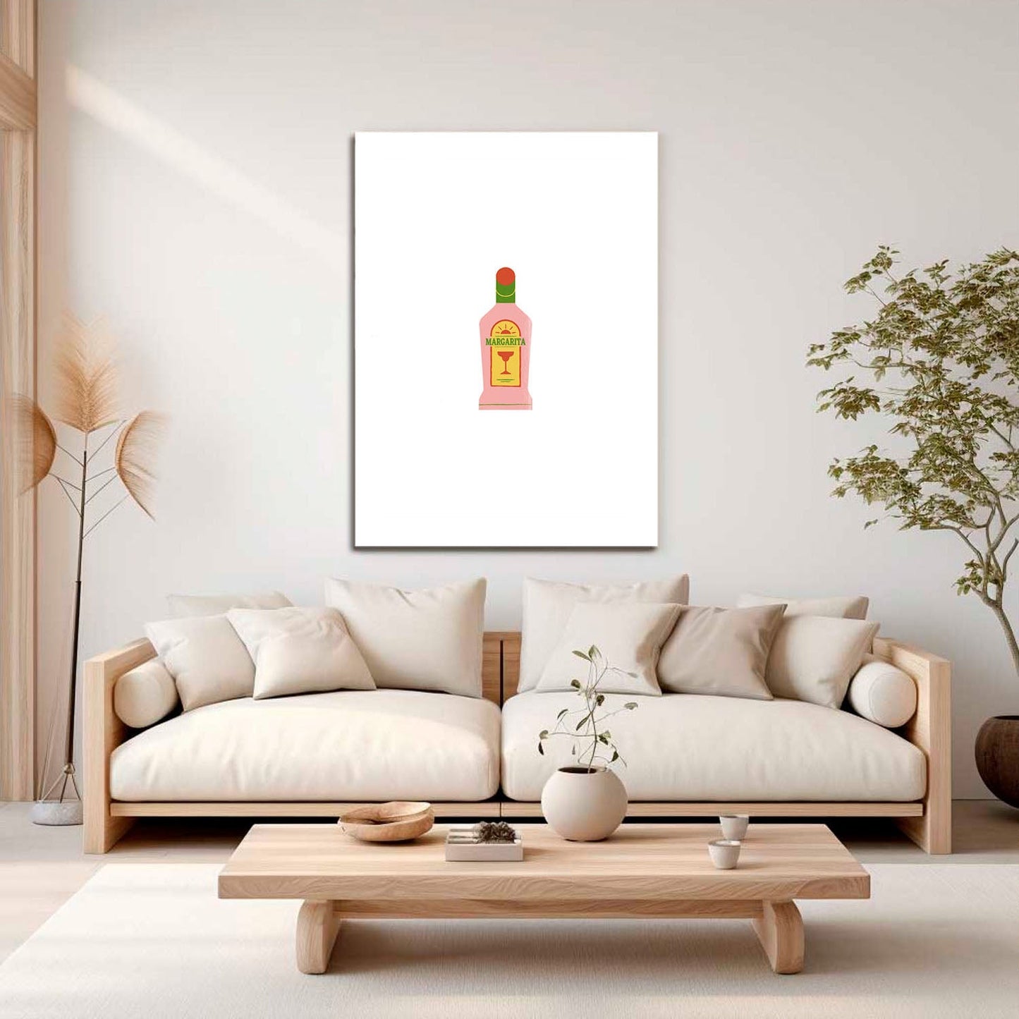 Wes Co Gallery Metal Poster Margarita Bliss Minimalist Beverage Poster 16" x 24" Home Goods - Coffee White border only Metal Art Print