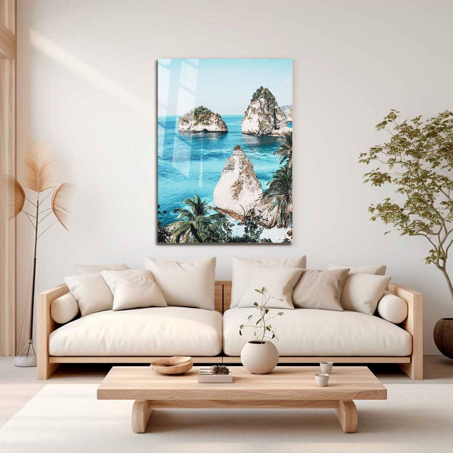 Wes Co Gallery Metal Poster Serene Coastal Rock Formations 11" x 17" Home Goods - Coastal Border or edge to edge Metal Art Print