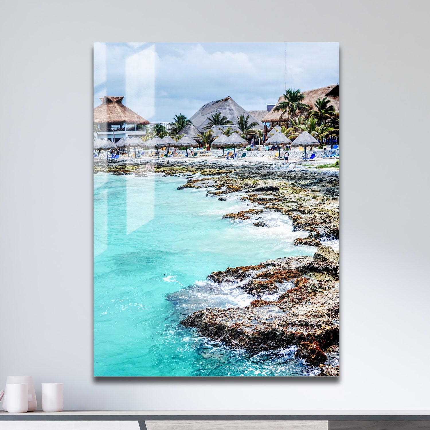 Wes Co Gallery Metal Poster Tulum Beachfront Resort 11" x 17" Home Goods - Travels Border or edge to edge Metal Art Print