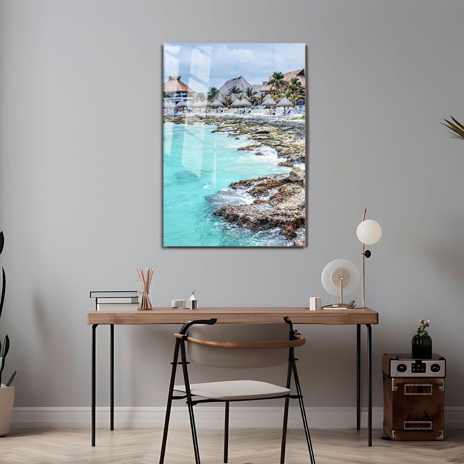 Wes Co Gallery Metal Poster Tulum Beachfront Resort 11" x 17" Home Goods - Travels Border or edge to edge Metal Art Print