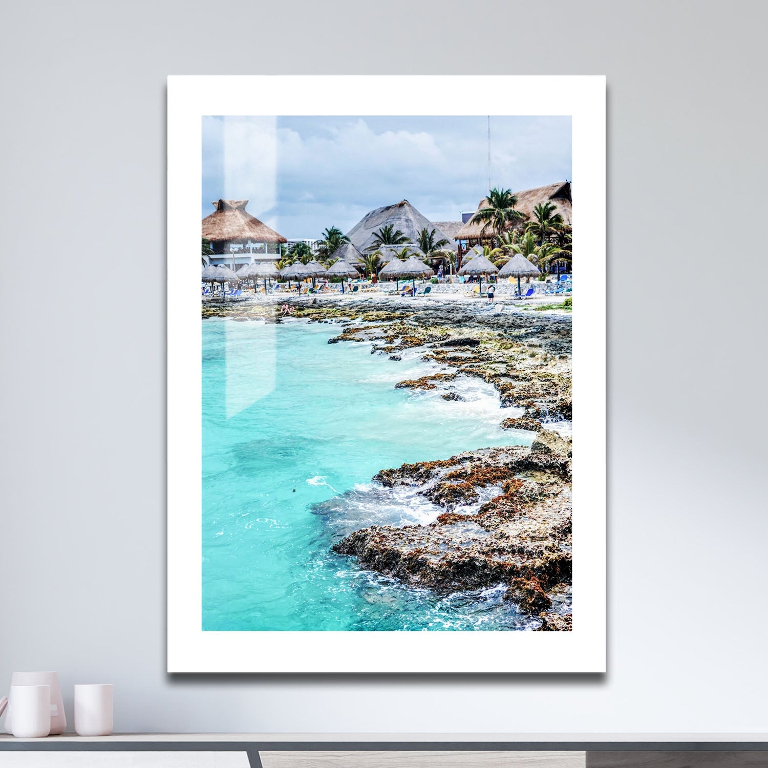 Wes Co Gallery Metal Poster Tulum Beachfront Resort 16" x 24" Home Goods - Travels Border or edge to edge Metal Art Print