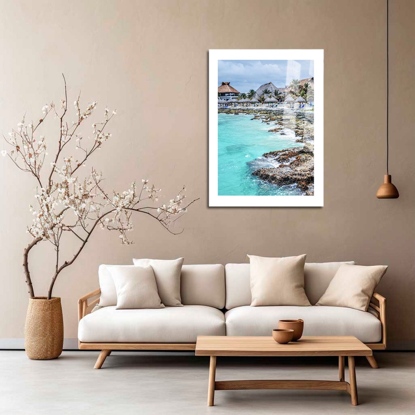 Wes Co Gallery Metal Poster Tulum Beachfront Resort 16" x 24" Home Goods - Travels Border or edge to edge Metal Art Print