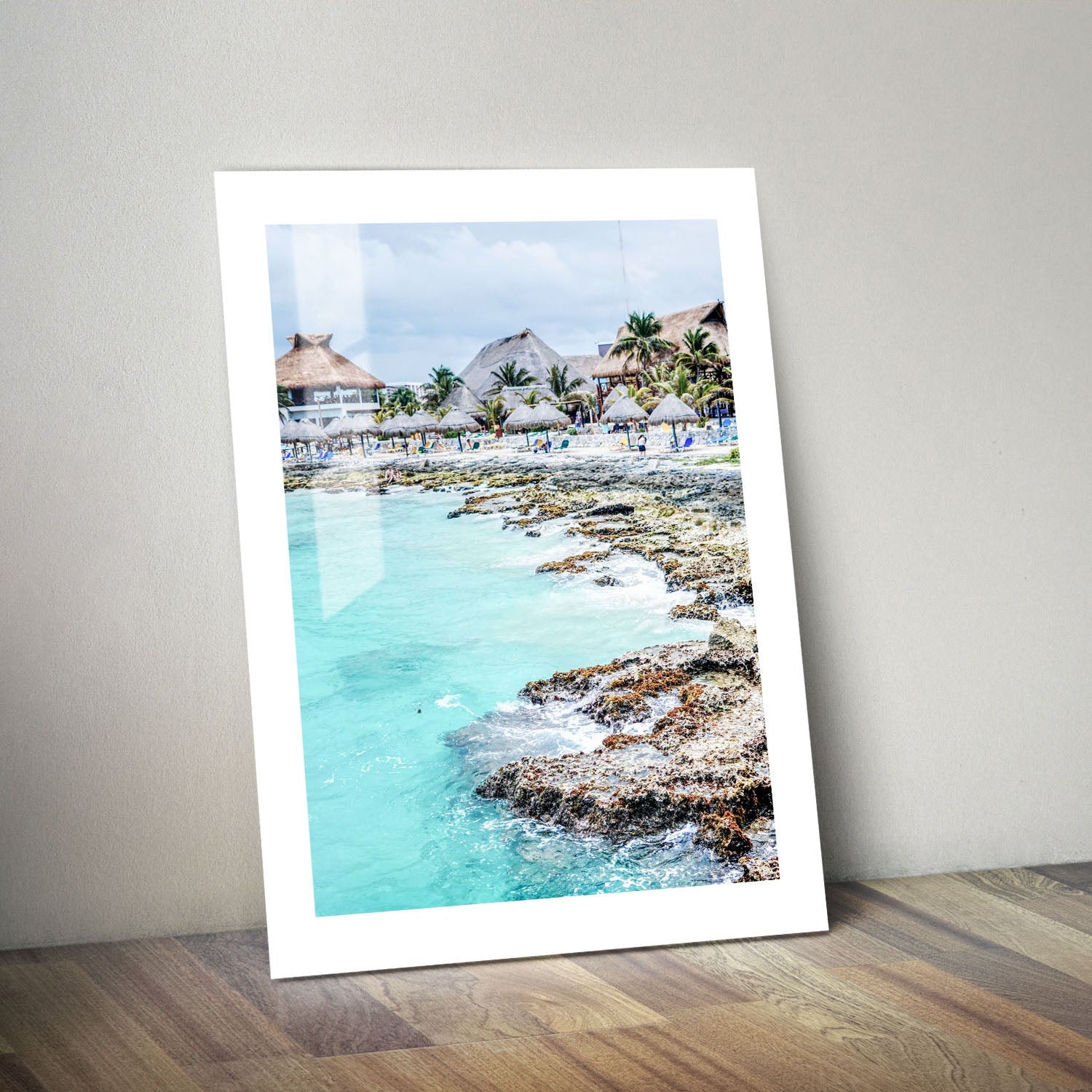 Wes Co Gallery Metal Poster Tulum Beachfront Resort 24" x 36" Home Goods - Travels Border or edge to edge Metal Art Print