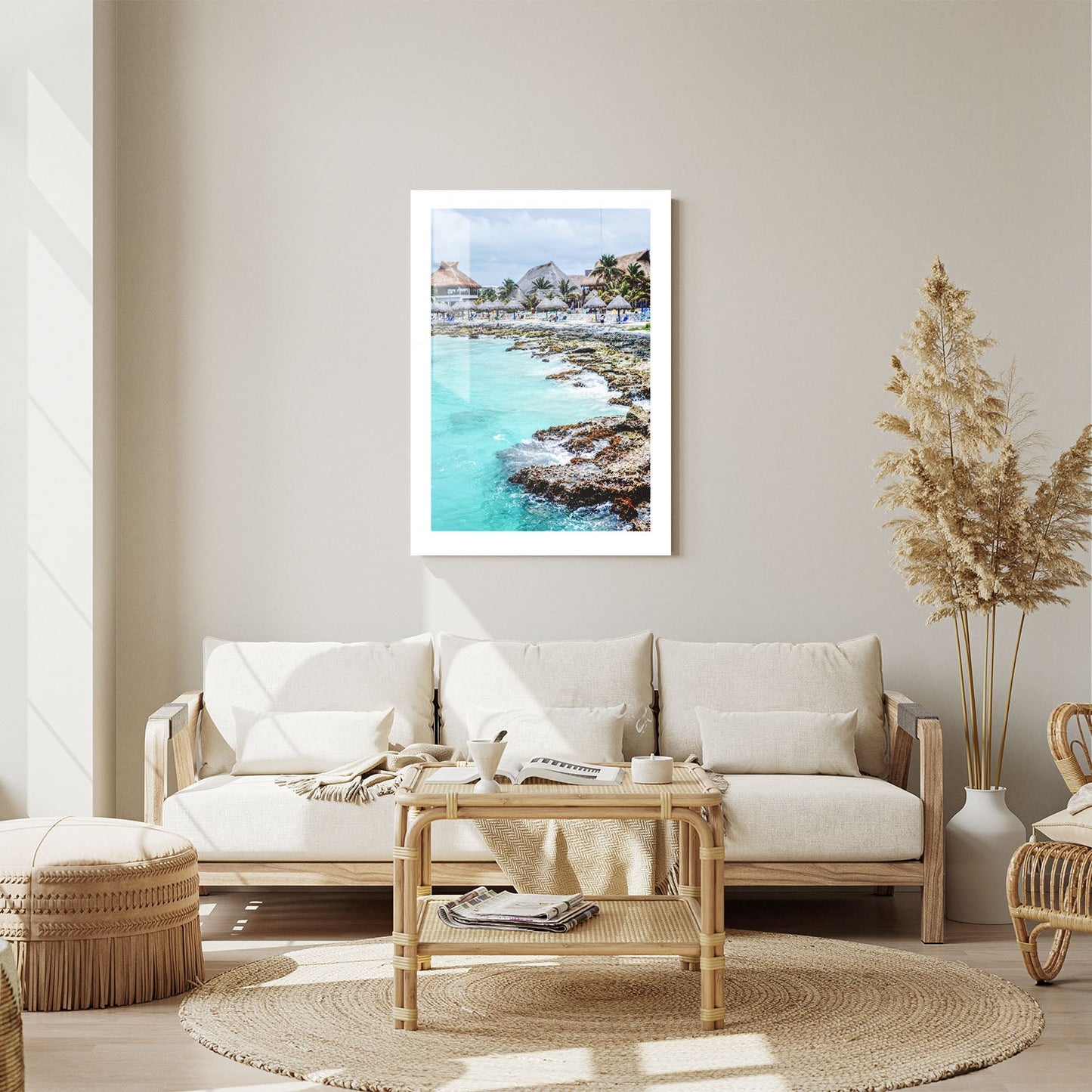 Wes Co Gallery Metal Poster Tulum Beachfront Resort 24" x 36" Home Goods - Travels Border or edge to edge Metal Art Print